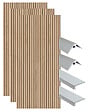 ONDEE - Pack montage 3 panneaux muraux en niche - Tasseau bois 120 cm - profilés chromés - vignette