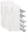 ONDEE - Pack montage 4 panneaux muraux en niche - marbre blanc mat 200 cm - profilés chromés - vignette