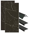 ONDEE - Pack complet de montage panneaux muraux Marbre Noir 120 cm - Profilé noir inclus - vignette
