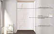 ONDEE - Pack montage 3 panneaux muraux en niche - marbre blanc mat 120 cm - profilés chromés - vignette