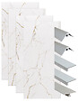 ONDEE - Pack montage 4 panneaux muraux en niche - marbre blanc 200 cm - profilés chromés - vignette