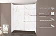 ONDEE - Pack montage 4 panneaux muraux en niche - marbre blanc 200 cm - profilés chromés - vignette