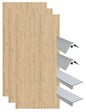 ONDEE - Pack de montage 3 panneaux muraux en niche - Bois 120 cm - profilés chromés - vignette