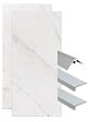 ONDEE - Pack complet de montage panneaux muraux Marbre Gris 120 cm - Profilé chromé inclus - vignette