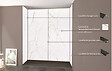 ONDEE - Pack montage 4 panneaux muraux en niche - marbre blanc 200 cm - profilés noirs - vignette