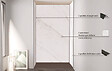 ONDEE - Pack montage 3 panneaux muraux en niche - marbre gris 120 cm - profilés noirs - vignette