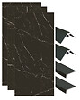 ONDEE - Pack de montage 3 panneaux muraux en niche - marbre noir 120 cm - profilés noirs - vignette