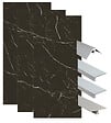 ONDEE - Pack complet de montage panneaux muraux Marbre Noir 200 cm - Profilé chromé inclus - vignette