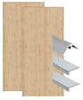 ONDEE - Pack complet de montage panneaux muraux Bois 120 cm - Profilé chromé inclus - vignette