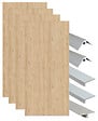 ONDEE - Pack de montage 4 panneaux muraux en niche - Bois 200 cm - profilés chromés - vignette