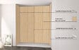 ONDEE - Pack de montage 4 panneaux muraux en niche - Bois 200 cm - profilés chromés - vignette