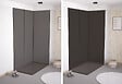 ONDEE - Pack montage 3 panneaux muraux en angle -  gris & anthracite 200 cm-profilé noir - vignette