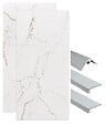 ONDEE - Pack de montage panneaux muraux Marbre Blanc effet mat 120 cm - Profilé chromé - vignette