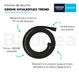 GROHE - Flexible de douche GROHE VitalioFlex Trend 1750 mm noir mat + microfibre - vignette