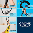 GROHE - Flexible de douche GROHE VitalioFlex Trend 1750 mm noir mat + microfibre - vignette