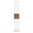 ID MARKET - Meuble colonne salle de bain suspendu TOMI 2 portes 1 niche façon hêtre et blanc - vignette