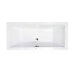 OTITEC - Baignoire rectangulaire - 175 x 80 cm - sans Habillage - avec Pieds - Repose-tête - Étagère bambou - Vidage Chrome - QUADRO - vignette