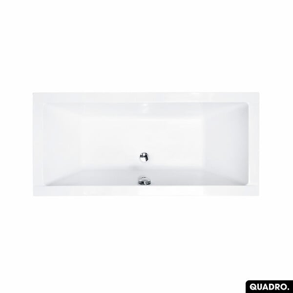 OTITEC - Baignoire rectangulaire - 175 x 80 cm - avec Habillage - Pieds - Vidage Chrome - QUADRO SLIM - large