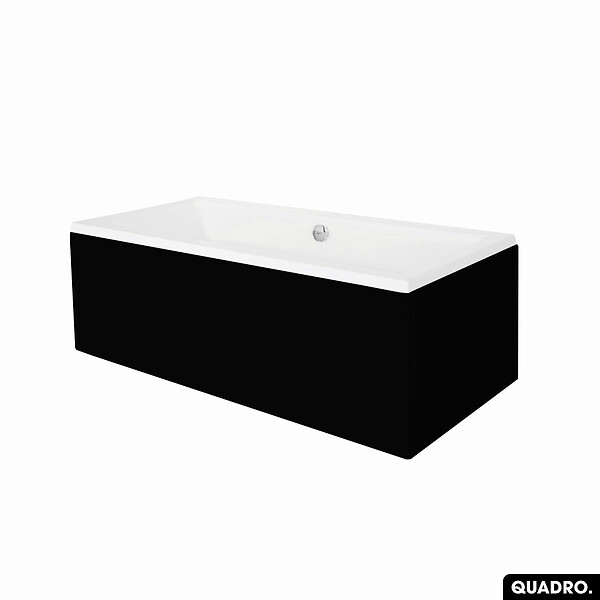 OTITEC - Baignoire rectangulaire - 180 x 80 cm - sans Habillage - avec Pieds - Vidage Chrome - QUADRO SLIM - large