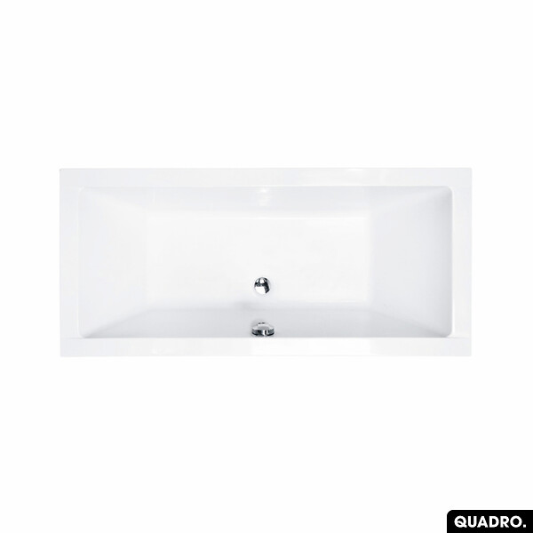 OTITEC - Baignoire rectangulaire - 180 x 80 cm - sans Habillage - avec Pieds - Vidage Chrome - QUADRO SLIM - large