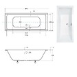 OTITEC - Baignoire rectangulaire - 180 x 80 cm - avec Habillage Polystyrène - Pieds - Vidage Chrome - QUADRO SLIM - vignette