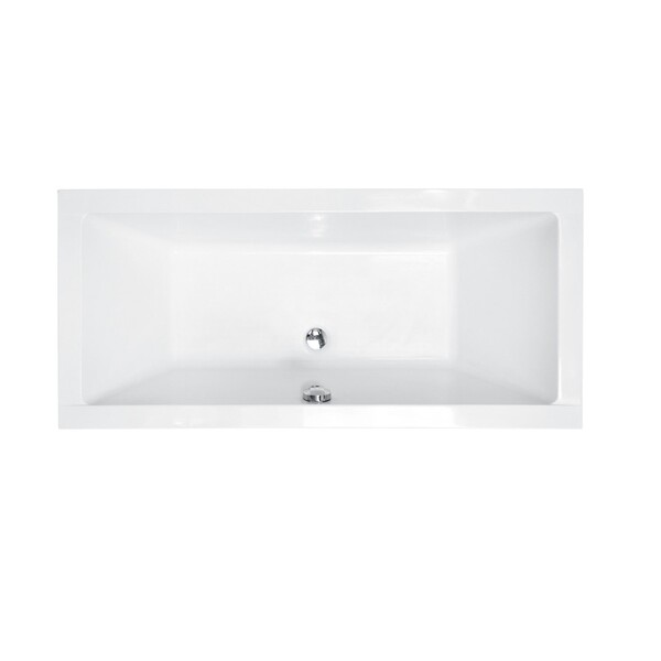 OTITEC - Baignoire rectangulaire - 155 x 70 cm - avec Habillage (4 cm) - Pieds - Vidage Chrome - QUADRO SLIM - large