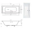 OTITEC - Baignoire rectangulaire - 155 x 70 cm - avec Habillage (4 cm) - Pieds - Vidage Chrome - QUADRO SLIM - vignette