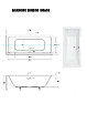 OTITEC - Baignoire rectangulaire - 165 x 75 cm - sans Habillage - avec Pieds - Vidage Chrome - QUADRO SLIM - vignette