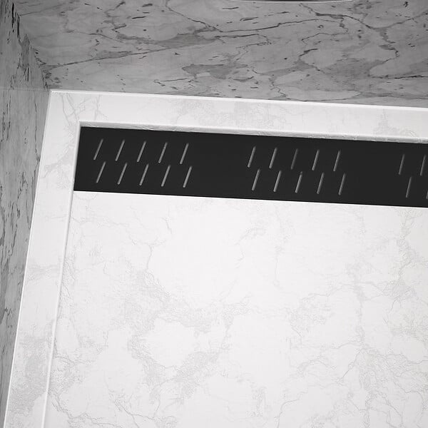 AURLANE - Grille caniveau noir mat 80 - large