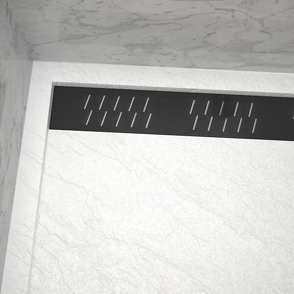 AURLANE - Grille caniveau noir mat 90 - large