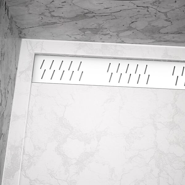 AURLANE - Grille caniveau blanc brillant 80 - large