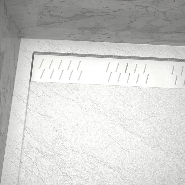 AURLANE - Grille caniveau blanc brillant 90 - large