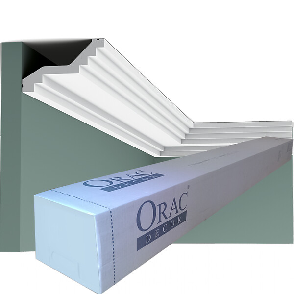 ORAC DECOR - C400 Corniche plafond polyuréthane Orac Decor Luxxus - 6x10x200cm (h x p x L) - moulure décorative Carton complet - large