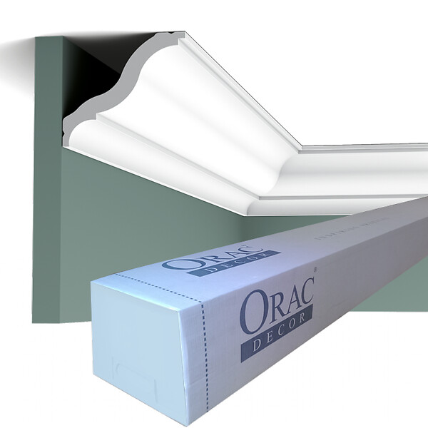 ORAC DECOR - CB503 Corniche plafond Orac Decor - 8,2x9,2x200cm (h x p x L) - moulure décorative polystyrène Carton complet - large