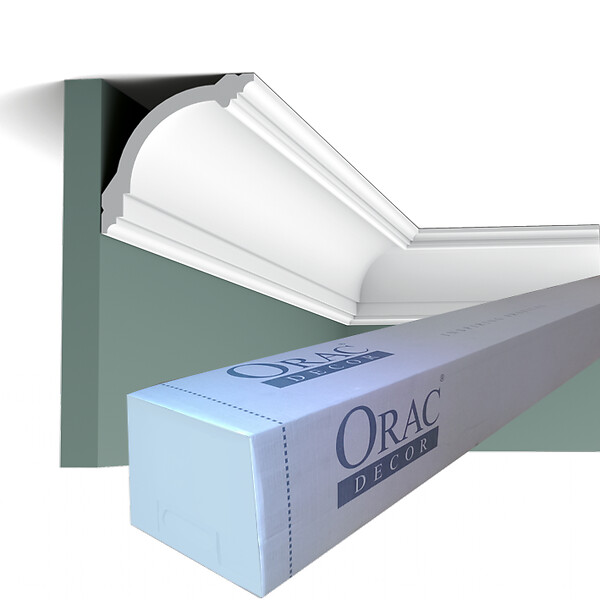 ORAC DECOR - CB512 Corniche plafond Orac Decor - 9x9x200cm (h x p x L) - moulure décorative polystyrène Carton complet - large