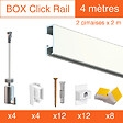 ARTITEQ - Cimaise Box Artiteq Click PREMIUM - Kit accrochage tableau 4 mètres , Blanc mat à peindre - vignette