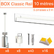 ARTITEQ - Cimaise Box Artiteq Classic PREMIUM + fils perlon - Kit accrochage tableau 10 mètres , Blanc laqué - vignette