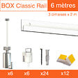 ARTITEQ - Cimaise Box Artiteq Classic PREMIUM + fils perlon - Kit accrochage tableau 6 mètres , Blanc laqué - vignette