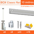 ARTITEQ - Cimaise Box Artiteq Classic PREMIUM + fils perlon - Kit accrochage tableau 6 mètres , Blanc laqué - vignette