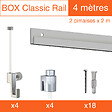 ARTITEQ - Cimaise Box Artiteq Classic ÉCO + fils perlon - Kit accrochage tableau 10 mètres , Blanc laqué - vignette