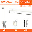 ARTITEQ - Cimaise Box Artiteq Classic ÉCO + fils perlon - Kit accrochage tableau 10 mètres , Blanc laqué - vignette