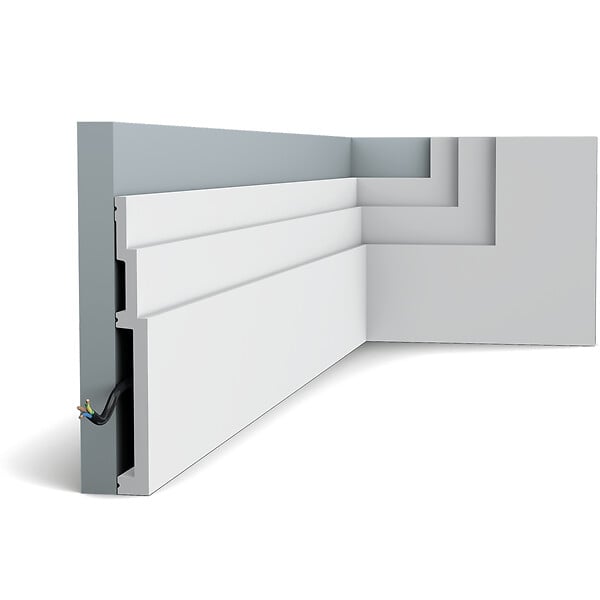 ORAC DECOR - SX181 Plinthe Orac Decor - 20 x 2,2x200cm (h x p x L) - plinthe décorative polymère A l'unité - large