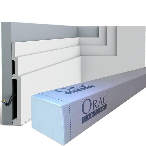 ORAC DECOR - SX181 Plinthe Orac Decor - 20 x 2,2x200cm (h x p x L) - plinthe décorative polymère A l'unité - large