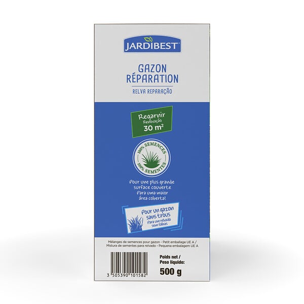 JARDIBEST - Gazon réparation enrobé - 500g - large