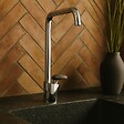 ESSEBAGNO - Galet mitigeur lavabo bec haut chrome poignée façon pierre - vignette