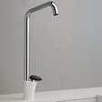 ESSEBAGNO - Galet mitigeur lavabo bec haut blanc chrome poignée façon pierre - vignette
