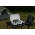 INTEC - Réchaud à gaz 2 feux 3200W Brûleurs fonte amovibles Couvercle Plaque de cuisson Gaz Butane ou Propane GOLD - vignette
