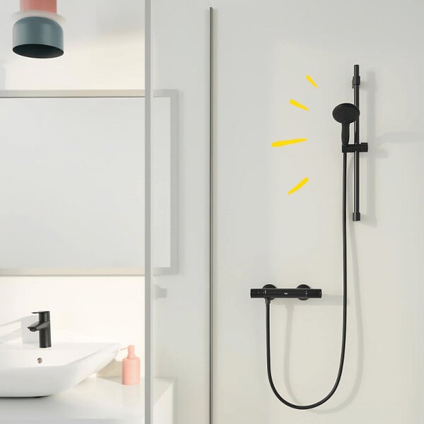 GROHE - Douchette 2 jets Vitalio Start 110 noir mat + Flexible 1750 mm - large