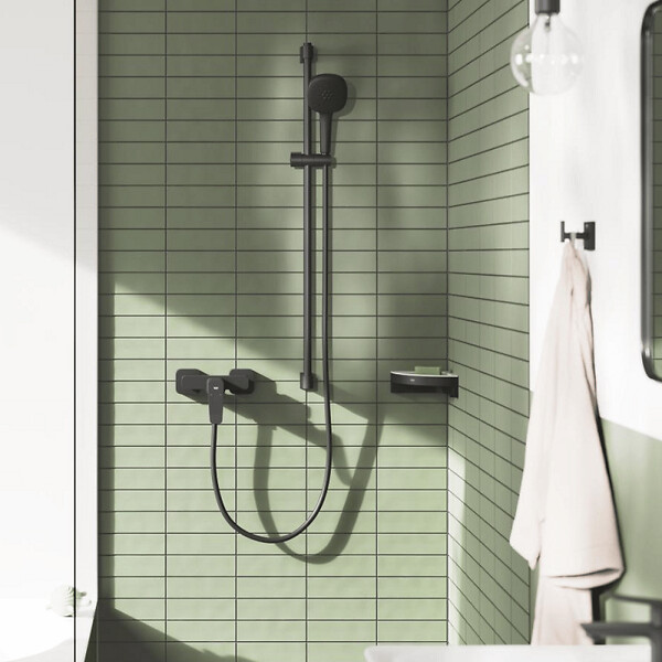 GROHE - Douchette 2 jets Vitalio Comfort 110 noir mat + Flexible 1750 mm - large