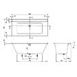 VILLEROY ET BOCH - Baignoire droite  Collaro 160 x 75cm Blanc mat  vidage et trop plein chrome + Pare bain gauche AURYS Mist 1 - vignette